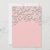 蝶お洒落鼻石の女の子ベビーシャワー 招待状 (裏面)