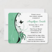 蝶お洒落 |グリーンフローラブライダルシャワー 招待状 (正面)