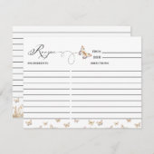 蝶お洒落 |ブライダルシャワーレシピカード 招待状 (正面/裏面)