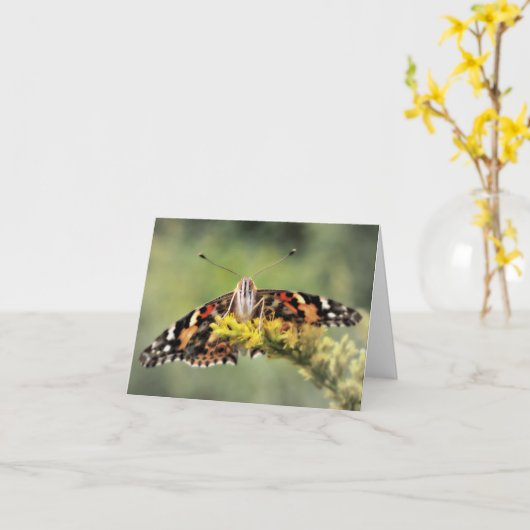 蝶お祝いカード カード (黄色い花)