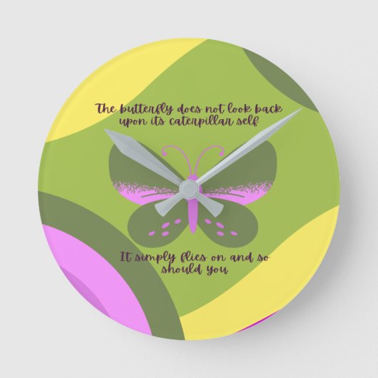 蝶からの教訓 ラウンド壁時計 (正面)