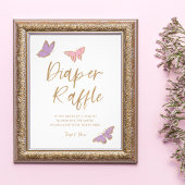 蝶かわいらしおむつラッフルベビーシャワー フォトプリント           