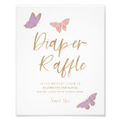 蝶かわいらしおむつラッフルベビーシャワー フォトプリント            (正面)