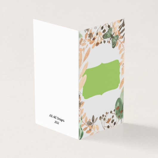 蝶かわいらしの内空白ののグリーティングカード (外部)