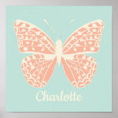 蝶かわいらしの女の子の寝室 ポスター (正面)