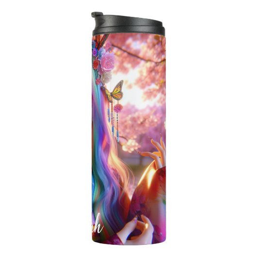 蝶かわいらしの神秘的なエーテルの女性 タンブラー (回転右)