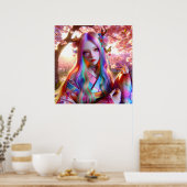 蝶かわいらしの神秘的なエーテルの女性 ポスター (キッチン)