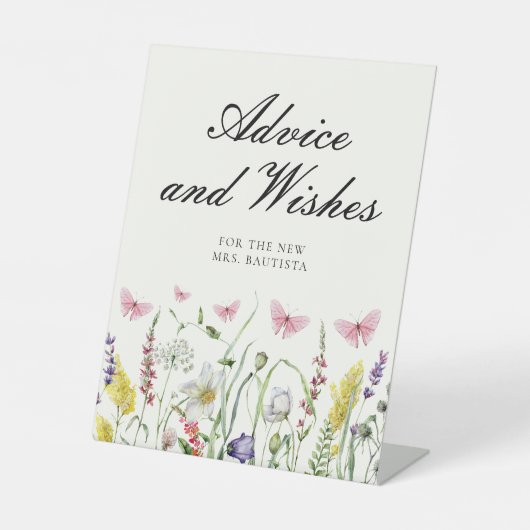 蝶かわいらしアドバイスウィーズブライダルシャワー 台座サイン (正面)