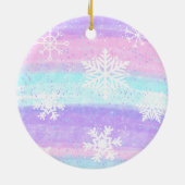 蝶かわいらしカラフルのクパーソナライズされたリスマス セラミックオーナメント (裏面)