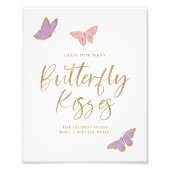 蝶かわいらしキス赤ちゃんシャワーゲーム フォトプリント            (正面)