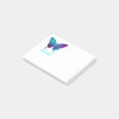 蝶かわいらしティール(緑がかった色)紫グラグラデーションフィック ポストイット (アングル)