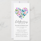 蝶かわいらしハート葬儀デジタルイベント 招待状 (正面)