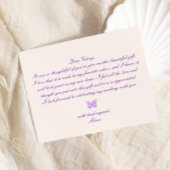 蝶かわいらしフローラブライダルシャワー サンキューカード