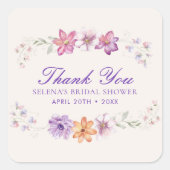 蝶かわいらしフローラブライダルシャワー スクエアシール (正面)
