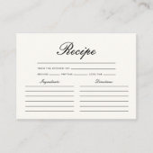蝶かわいらしレシピブライダルシャワー エンクロージャーカード (正面)