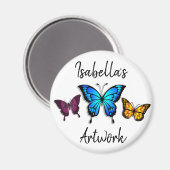 蝶かわいらし名パーソナライズされた マグネット (正面/裏面)