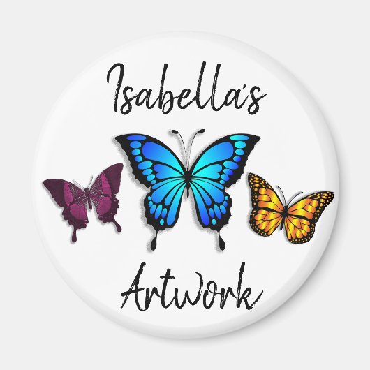 蝶かわいらし名パーソナライズされた マグネット (正面)