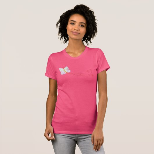 蝶かわいらし抽象芸術アートへ衣服 Tシャツ (正面フル)