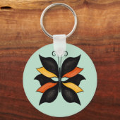 蝶かわいらし抽象芸術アート キーホルダー (正面)