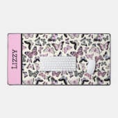 蝶かわいらし柄デスクマット デスクマット (キーボード&マウス)