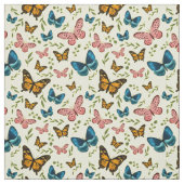 蝶かわいらし植物模様 ファブリック (見本)