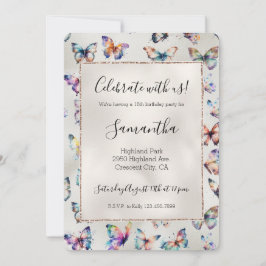 蝶かわいらし真珠 招待状