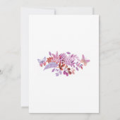 蝶かわいらし紫フローラブライダルシャワー 招待状 (裏面)