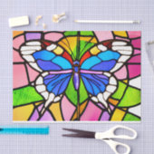 蝶かわいらし色のステンドグラスの切り離し 薄葉紙 (クラフト)