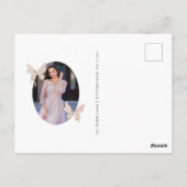 蝶かわいらし赤面写真キンセアニェラありがとう ポストカード (裏面)