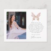 蝶かわいらし赤面写真キンセアニェラありがとう ポストカード (正面)