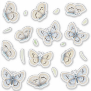 蝶かわいらし透明ウィンドウと鏡 シール