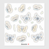 蝶かわいらし透明ウィンドウと鏡 シール (シート)