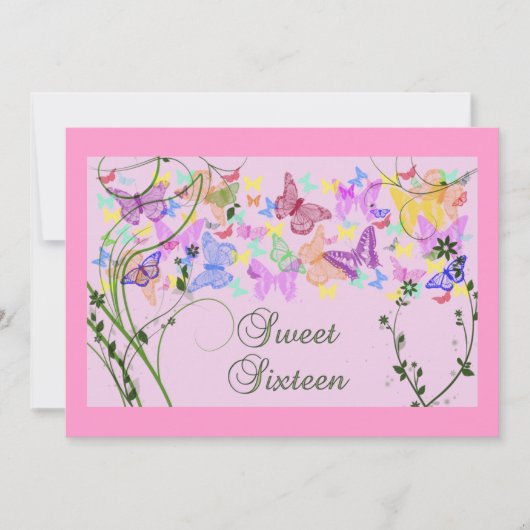 蝶かわいらし、Sweet sixteen招待状 招待状 (正面)