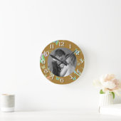 蝶か写真 ラウンド壁時計 (ホーム)