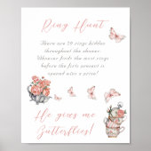 蝶がお茶をくれる フラワシャワー リングゲーム ポスター (正面)