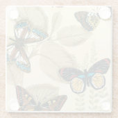 蝶がに浮か葉ぶ ガラスコースター (裏面)