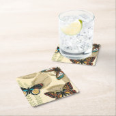 蝶がに浮か葉ぶ スクエアペーパーコースター (インサイチュ)