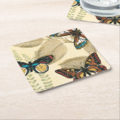 蝶がに浮か葉ぶ スクエアペーパーコースター (アングル)