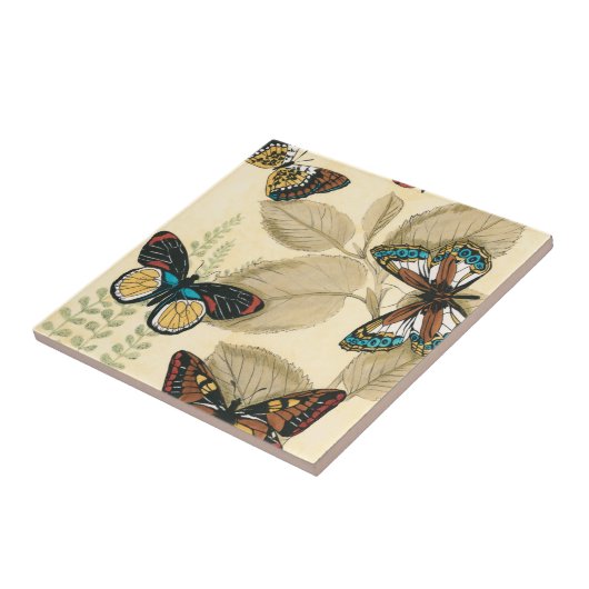 蝶がに浮か葉ぶ タイル (側面)