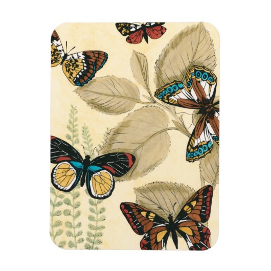 蝶がに浮か葉ぶ マグネット (縦)