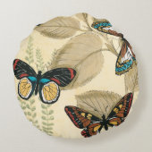 蝶がに浮か葉ぶ ラウンドクッション (裏面)