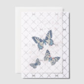 蝶がアートブルーコーラルクリー結婚ムを埋めた ベラム紙招待状 (オフセット (招待状))