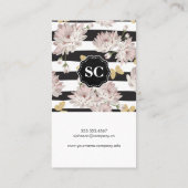 蝶がキラキラ輝く花柄 名刺 (裏面)