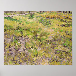 蝶が付いているフィンセント・ファン・ゴッホ 草原、1890年 ポスター