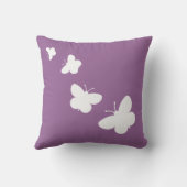 蝶が付いているラベンダーの装飾用クッション クッション (裏面)