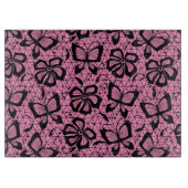 蝶が付いているレースパターン カッティングボード (正面)