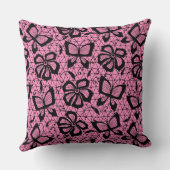 蝶が付いているレースパターン クッション (裏面)