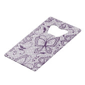 蝶が付いているレースパターン クレジットカード栓抜き (裏面アングル)