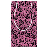 蝶が付いているレースパターン スモールペーパーバッグ (正面)