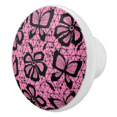 蝶が付いているレースパターン セラミックノブ (右)